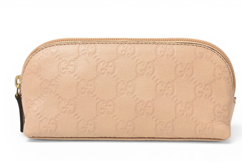 グッチ ポーチ GUCCI グッチシマ 化粧ポーチ/コスメポーチ GG/ベージュ 272367【中古】