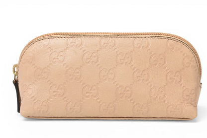 グッチ ポーチ GUCCI グッチシマ 化粧ポーチ/コスメポーチ GG/ベージュ 272367【中古】