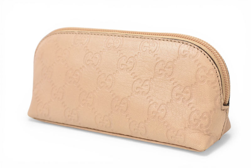 グッチ ポーチ GUCCI グッチシマ 化粧ポーチ/コスメポーチ GG/ベージュ 272367【中古】