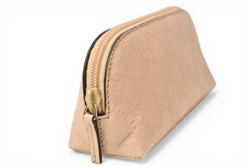 グッチ ポーチ GUCCI グッチシマ 化粧ポーチ/コスメポーチ GG/ベージュ 272367【中古】