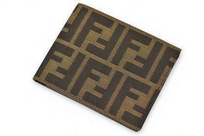 フェンディ 財布/二つ折 メンズ FENDI ファスナー式折財布 ZUCCA/ズッカ柄 ブラウン【中古】