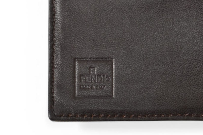フェンディ 財布/二つ折 メンズ FENDI ファスナー式折財布 ZUCCA/ズッカ柄 ブラウン【中古】