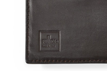 フェンディ 財布/二つ折 メンズ FENDI ファスナー式折財布 ZUCCA/ズッカ柄 ブラウン【中古】