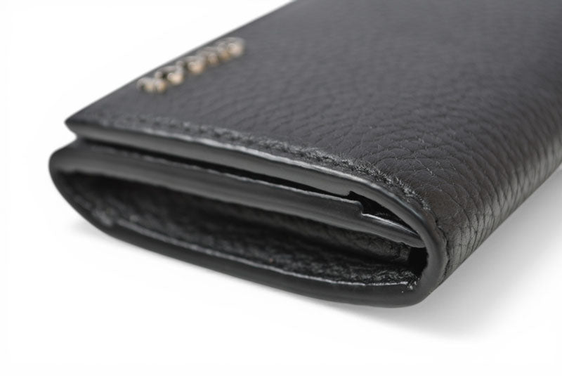 グッチ カードケース/名刺入れ/コインケース GUCCI レザー ロゴ ブラック/シルバー 771152 AABXM 1000【中古】