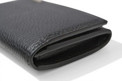 グッチ カードケース/名刺入れ/コインケース GUCCI レザー ロゴ ブラック/シルバー 771152 AABXM 1000【中古】