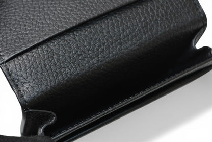グッチ カードケース/名刺入れ/コインケース GUCCI レザー ロゴ ブラック/シルバー 771152 AABXM 1000【中古】