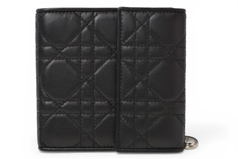 クリスチャンディオール 財布/三つ折り ヴィンテージ Christian Dior 財布 レディ ディオール カナージュステッチ ブラック【中古】