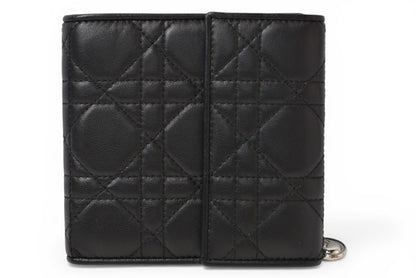 クリスチャンディオール 財布/三つ折り ヴィンテージ Christian Dior 財布 レディ ディオール カナージュステッチ ブラック【中古】