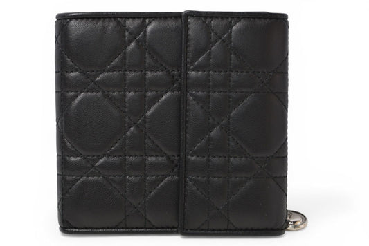 クリスチャンディオール 財布/三つ折り ヴィンテージ Christian Dior 財布 レディ ディオール カナージュステッチ ブラック【中古】