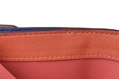 クリスチャンディオール 財布/三つ折り ヴィンテージ Christian Dior ミニ財布 ディオリッシモ バイカラー ブルー/コーラルピンク チャーム付【中古】