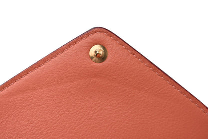 クリスチャンディオール 財布/三つ折り ヴィンテージ Christian Dior ミニ財布 ディオリッシモ バイカラー ブルー/コーラルピンク チャーム付【中古】