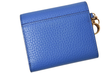 クリスチャンディオール 財布/三つ折り ヴィンテージ Christian Dior ミニ財布 ディオリッシモ バイカラー ブルー/コーラルピンク チャーム付【中古】