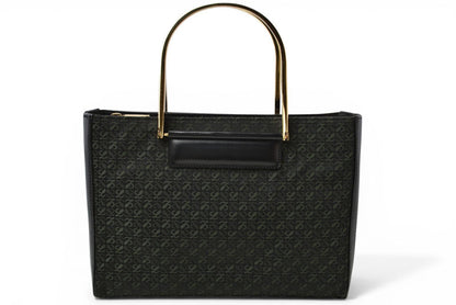 ロエベ ハンドバッグ ヴィンテージ LOEWE バッグ アナグラム メタルハンドル グリーン/ブラック【中古】