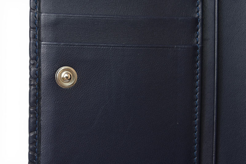 ロエベ 財布 LOEWE 折財布/REPEAT ZIP AROUND リピートアナグラム ネイビー【中古】