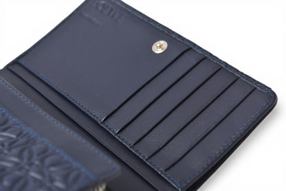 ロエベ 財布 LOEWE 折財布/REPEAT ZIP AROUND リピートアナグラム ネイビー【中古】