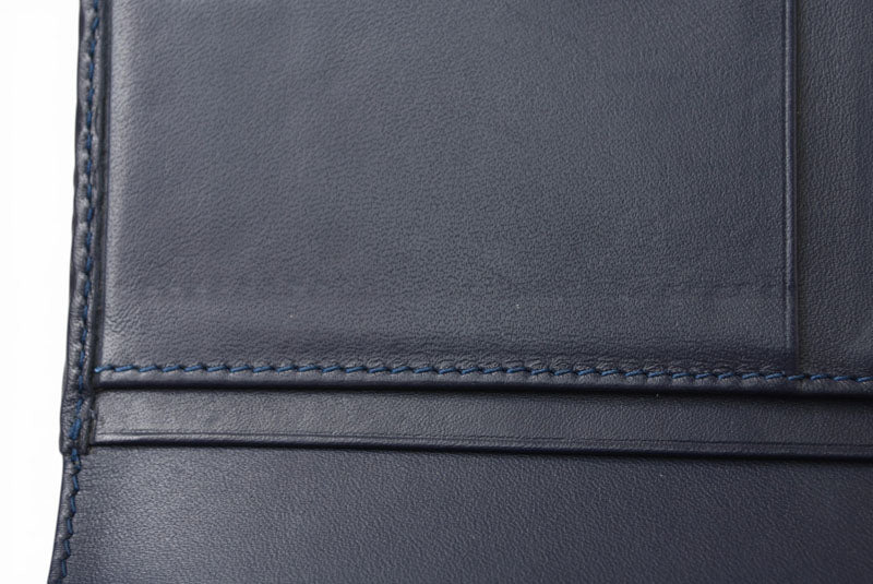 ロエベ 財布 LOEWE 折財布/REPEAT ZIP AROUND リピートアナグラム ネイビー【中古】