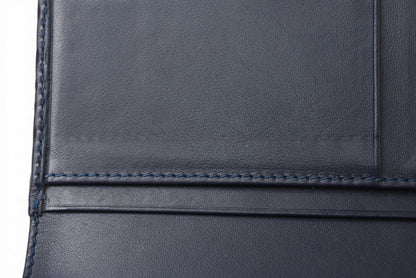 ロエベ 財布 LOEWE 折財布/REPEAT ZIP AROUND リピートアナグラム ネイビー【中古】