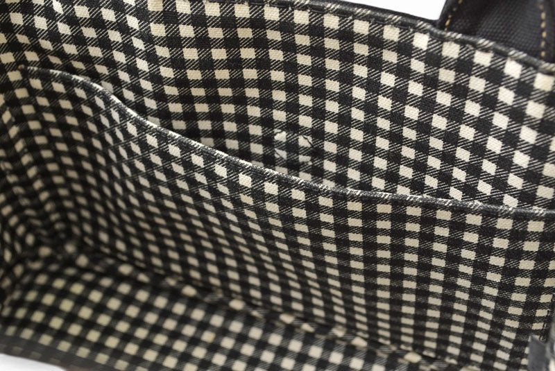 プラダ トートバッグ カナパ PM 2WAY ギンガムチェック ブラック NERO PRADA CANAPA 1BG439【中古】