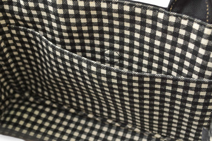 プラダ トートバッグ カナパ PM 2WAY ギンガムチェック ブラック NERO PRADA CANAPA 1BG439【中古】