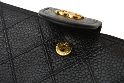 シャネル 財布/二つ折 ヴィンテージ CHANEL がま口財布 ビコローレ ブラック【中古】