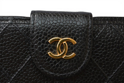 シャネル 財布/二つ折 ヴィンテージ CHANEL がま口財布 ビコローレ ブラック【中古】