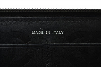シャネル 財布 CHANEL カンボンライン ラウンドファスナー式/長財布 ブラック/ブラック A50078【中古】
