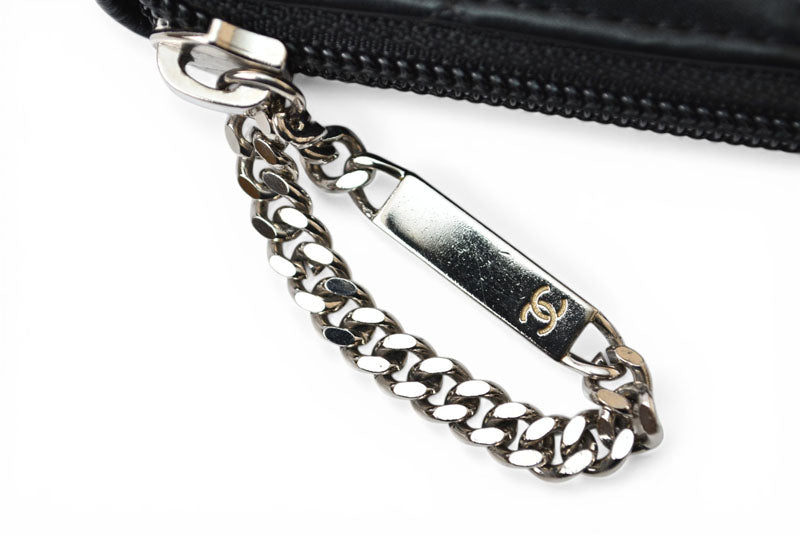 シャネル 財布 CHANEL カンボンライン ラウンドファスナー式/長財布 ブラック/ブラック A50078【中古】