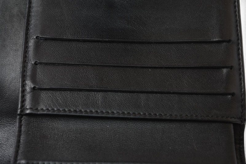 シャネル 財布/二つ折り CHANEL 折財布 ラムスキン アイコン ブラック【中古】