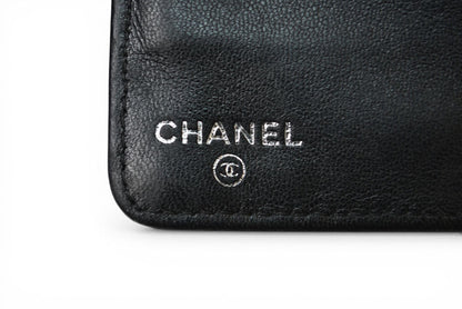シャネル 財布 CHANEL がま口長財布 ラムスキン アイコン ブラック【中古】