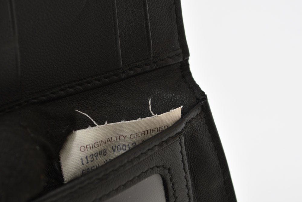 ボッテガヴェネタ カードケース/名刺入れ/パスケース/ID BOTTEGA VENETA イントレチャート レザー ブラック 113998【中古】