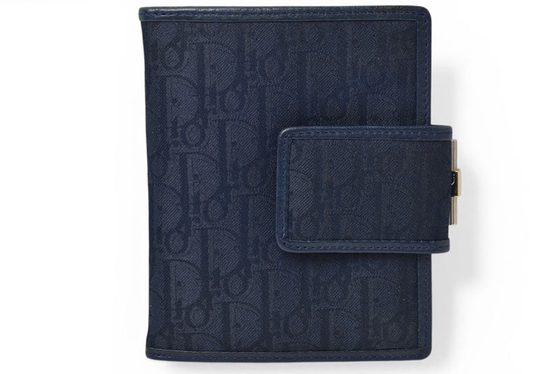 クリスチャンディオール がま口財布 Christian Dior 財布 トロッター ネイビー ヴィンテージ オールド【中古】