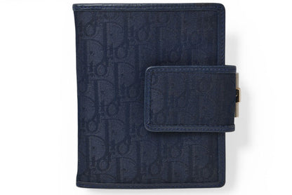 クリスチャンディオール がま口財布 Christian Dior 財布 トロッター ネイビー ヴィンテージ オールド【中古】