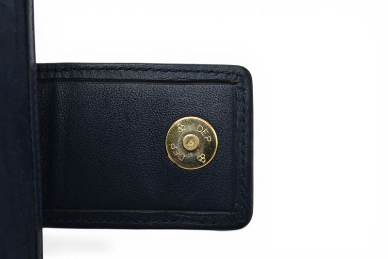 クリスチャンディオール がま口財布 Christian Dior 財布 トロッター ネイビー ヴィンテージ オールド【中古】