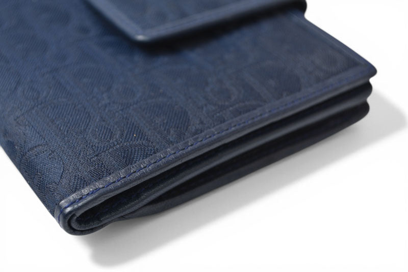 クリスチャンディオール がま口財布 Christian Dior 財布 トロッター ネイビー ヴィンテージ オールド【中古】