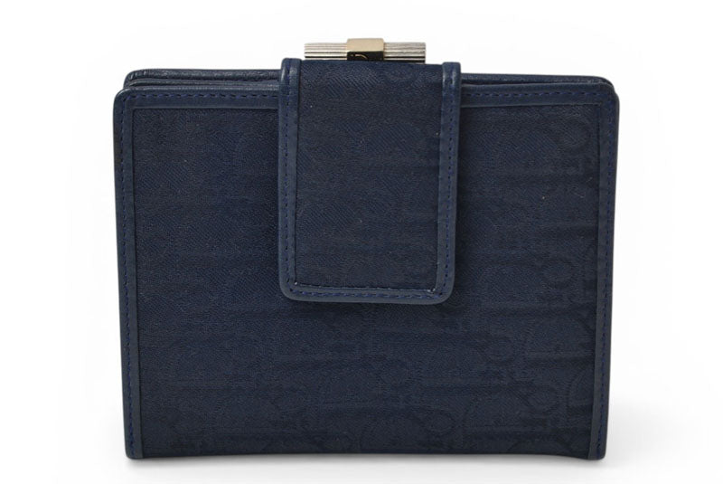 クリスチャンディオール がま口財布 Christian Dior 財布 トロッター ネイビー ヴィンテージ オールド【中古】