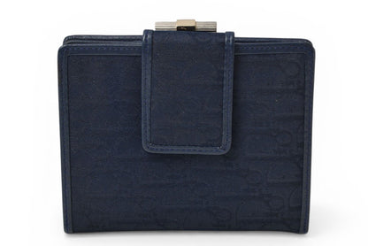 クリスチャンディオール がま口財布 Christian Dior 財布 トロッター ネイビー ヴィンテージ オールド【中古】