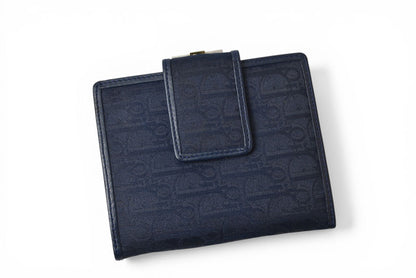 クリスチャンディオール がま口財布 Christian Dior 財布 トロッター ネイビー ヴィンテージ オールド【中古】