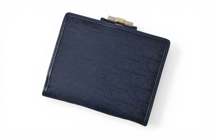 クリスチャンディオール がま口財布 Christian Dior 財布 トロッター ネイビー ヴィンテージ オールド【中古】