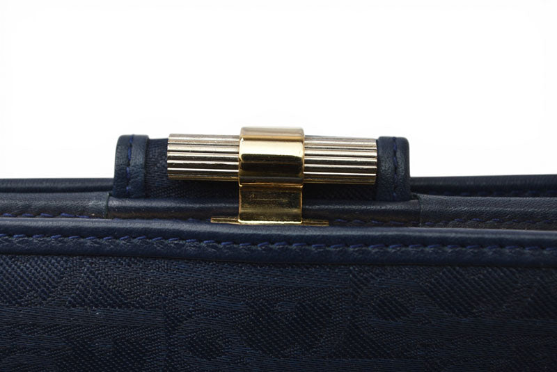 クリスチャンディオール がま口財布 Christian Dior 財布 トロッター ネイビー ヴィンテージ オールド【中古】