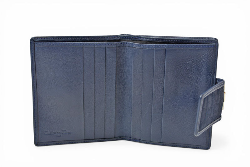 クリスチャンディオール がま口財布 Christian Dior 財布 トロッター ネイビー ヴィンテージ オールド【中古】