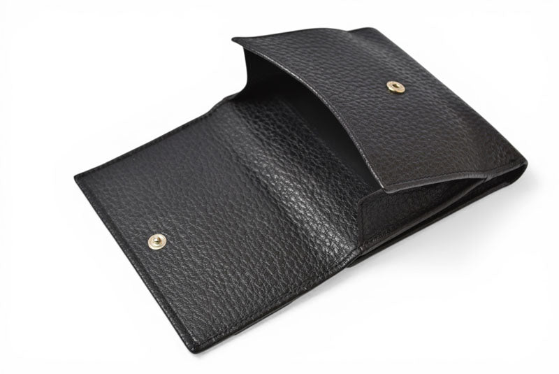 グッチ 財布 三つ折り ホースビット ブラック レザー 138029 コンパクトウォレット GUCCI レディース メンズ【中古】