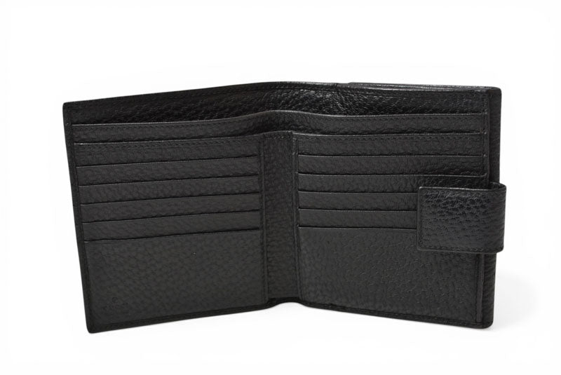グッチ 財布 三つ折り ホースビット ブラック レザー 138029 コンパクトウォレット GUCCI レディース メンズ【中古】