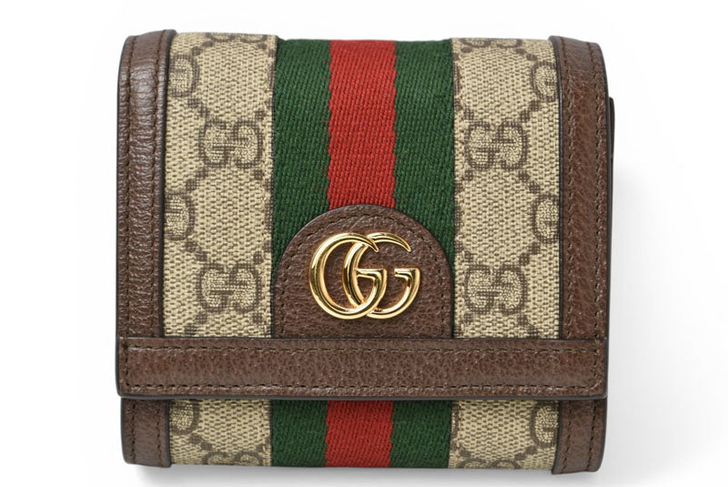 グッチ 未使用 財布/二つ折り GUCCI オフィディア 735579 96IWG 8745 ベージュ エボニー GGスプリーム レディース/メンズ【中古】
