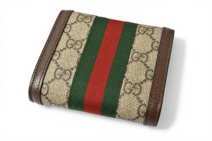 グッチ 未使用 財布/二つ折り GUCCI オフィディア 735579 96IWG 8745 ベージュ エボニー GGスプリーム レディース/メンズ【中古】