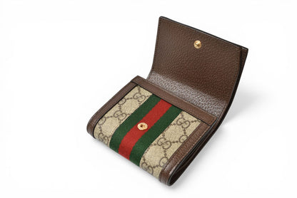 グッチ 未使用 財布/二つ折り GUCCI オフィディア 735579 96IWG 8745 ベージュ エボニー GGスプリーム レディース/メンズ【中古】