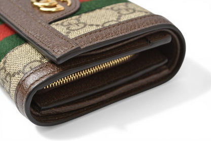 グッチ 未使用 財布/二つ折り GUCCI オフィディア 735579 96IWG 8745 ベージュ エボニー GGスプリーム レディース/メンズ【中古】