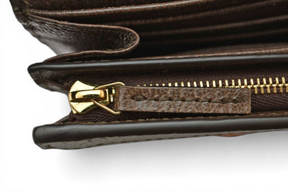 グッチ 未使用 財布/二つ折り GUCCI オフィディア 735579 96IWG 8745 ベージュ エボニー GGスプリーム レディース/メンズ【中古】