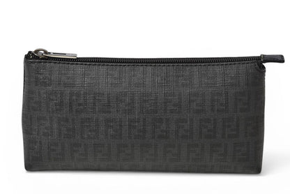 フェンディ コスメポーチ/トラベルポーチ FENDI ズッキーノ ブラック 7N0038 メンズ/レディース【中古】