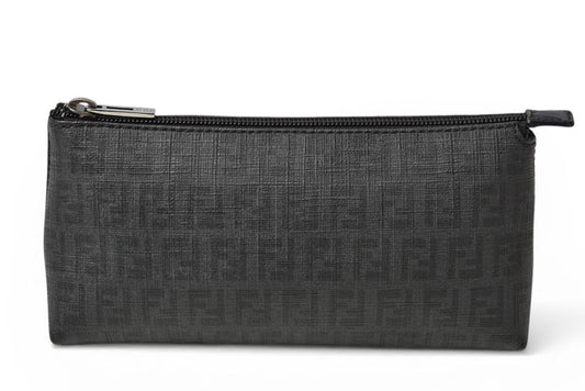フェンディ コスメポーチ/トラベルポーチ FENDI ズッキーノ ブラック 7N0038 メンズ/レディース【中古】