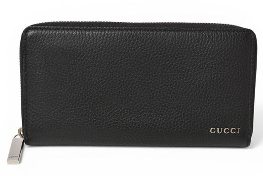 グッチ 財布 ジップアラウンドウォレット ブラック レザー 771154 GUCCI 長財布 ラウンドファスナー メンズ レディース ユニセックス 【中古】